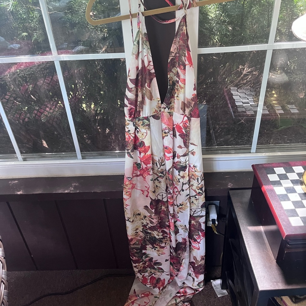 PrettyLittleThing Red Sundress Plunge Neck Sleeveless